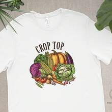 Crop Top Vegetables Uni Tshirt, Plant Love, Gardening, Farming, Homestead, Harvest - 白色03 - 查看 1