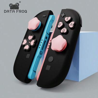  DATA FROG Silicone Button Covers And Thumb Grips Compatible With Switch 2 NS2 Heart Design Accessories