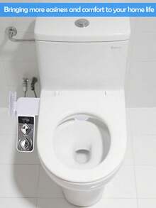 3-Mode Smart Bidet Toilet Attachment Adjustable Temperature Wash, Easy Install No-Electric Bidet With Feminine/Posterior Cleaning & Side Shelf - White - View 3