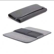 Rejilla plegable para secar platos, bandeja de drenaje para fregadero de cocina, alfombrilla absorbente para tazas, estantería de almacenamiento multifuncional, alfombrilla antideslizante para fregadero, esencial de cocina natural e higiénico para decoración del hogar y la cocina, parte de tus estilos acogedores de otoño e invierno y decoraciones navideñas - Gris - Ver 5