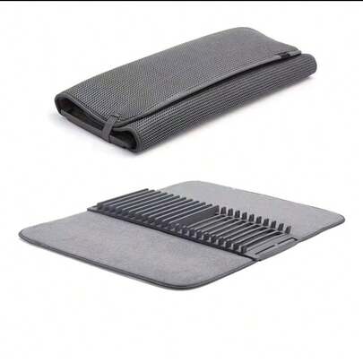Foldable Dish Drying Rack Kitchen Sink Drain Tray Absorbent Cup Mat Multi-Function Storage Shelf,Non-Slip Kitchen Mats For Sink Side, Natural And Hygienic Kitchen Essential For Home And Kitchen Room Decor, Part Of Your Cozy Fall& Winter Styles And Christmas Decorations