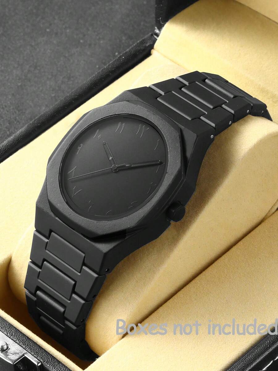Quartz Watch, Plastic Strap - Minimalist Square Black Dial, Casual Style, Battery Powered, Suitable For Casual Wear Or As A Gift, Daily Watch | Minimalist Watch | Watch - Black - View 1