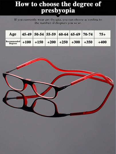 Men's Halter Magnetic Reading Glasses With Small Frame, Magnifying Glasses