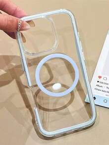 1 chiếc ốp lưng điện thoại trong suốt, màu trơn, thời trang, sang trọng, có nam châm, bao phủ toàn màn hình, tương thích với iPhone 17/17 Air/17 Pro/17 Pro Max/16 16 Pro 16 Plus 16 Pro Max 15 14 13 11 12 Pro Max, hỗ trợ sạc không dây, chống sốc, phong cách mùa hè. - Màu xanh lam - Xem 3