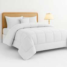 Lux Decor 5 Pc Comforter Set | Opulent Design | Includes Comforter, Bed Skirt, Decor Pillow Shams, 2 Pillow Shams (Twin Includes 1) | All Seasons Comforter | Pillow Cases And Shams | Elevate Bedroom Ambiance | Graduation Gifts, Home Decor, Back-To-School Gift, Luxury Bedding Set, Elegant Comforter Set, Soft Plush Comforter, Valentine's Day Romantic Bedroom, Spring Bedding Set, Complete Bed In A Bag, Matching Decor, Elegant Design, Luxury Look, Gift Set Idea, Guest Bedroom Ready, Modern Bedroom Style, Easy Bedroom Refresh, All-Inclusive Bedding, Everyday Bedding, Classic Style, Home Essentials - trắng - Xem 1