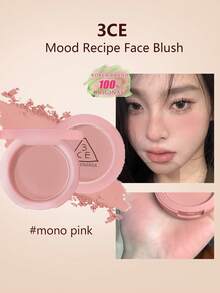 3CE Mood Recipe Blush, Velvety Matte Texture, Creamy Smooth Mousse-Like Formula, Gradient Glow, Brightens Warm Skin Tone, Oil Control, Suitable For Dry Skin, Easy To Blend, Highlights Eye Area, 3D Sculpting, Magnetic Embossed Compact, Finger Groove Design, Korean Makeup - Màu hồng đơn sắc - Xem 1