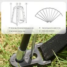 Portable Outdoor Pop-Up Privacy Tent, Camping Shower Toilet, Changing Room, Hiking Camping - Green - View 9