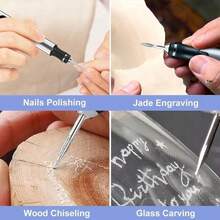 USB Rechargeable Custom Engraving Pen, Cordless Portable Tool For Metal Wood Glass And Plastic Electric Engraving Pen Kit Engraving Tool For Beginners - Silvery - View 5
