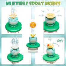 4 Modes Baby Bath Toy | No-Mildew Sprinkler Toy For 18M+ Toddlers | Fun Pool & Beach Water Play Set | Shower Bathtub Gift For Boys Girls - Green - View 4