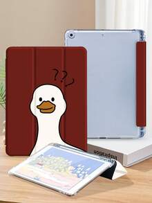 可爱鸭子卡通图案平板电脑保护壳，兼容 iPad 9.7/10.2/10.5/10.9/12.9/Pro 11、第 10 代，兼容三星 Galaxy Tab S6 Lite 10.4 英寸，兼容 Kindle Paperwhite 第 12 代 2024、Kindle（第 11 代）2022 年发布、Kindle Colorsoft 签名版，柔软防摔保护，智能支架/自动唤醒/睡眠 - 彩色 - 查看 4