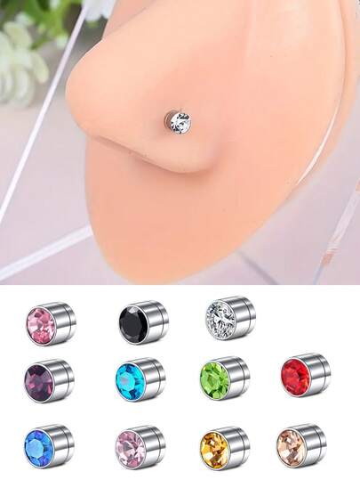 6pcs Fake Nose Stud, Fake Nose Ring, Fake Nose Piercing, Fake Lip Ring, Fake Earrings, Silver & Gold Color, Fake Ear Cartilage Earrings, Clip-On Earrings, Earrings, Fake Eyebrow Ring, Fake Nose Bridge Piercing