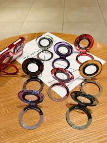 حامل هاتف دائري رفيع جدًا بنمط أقراص CD قابل للطي مع حامل هاتف لاصق، متوافق مع أجهزة وأندرويد، هدية لعيد الميلاد والعائلة والأصدقاء