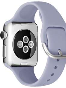 2pcs Lavender Gray Cute Soft Silicone Sports Watch Band, Adjustable Waterproof Wristband With Tempered Glass Screen Protector, Compatible With Apple Watch Series Ultra/SE/1-8, 38/40/41/42/44/45/46/49mm