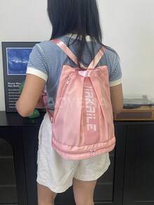 Summer Mini Sports Fitness Bag With Shoe Compartment, Unisex, Waterproof, Suitable For Gym, Swimming, Basketball, Football, School Training, Hiking, Travel, Backpack/Travel Bag - Multicolor - View 4