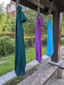 150x280cm Indoor/Outdoor Fabric Hammock - Adjustable, Multi-Color Options (Red, Green, Purple, Blue, Gray), Suitable For Yoga, Camping, Picnics And Other Outdoor Activities, Comfortable Leisure | Adjustable Hammock | Durable Portable Fabric, Yoga Hammock, Outdoor Hammock - Multicolor - View 6