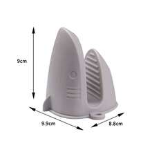 6pcs PAIR OF GREY SILICONE MINI MITT GRIPS HEAT RESISTANT POT HOLDER MITTS KITCHEN - Grey - View 3
