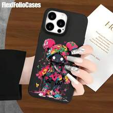 Phone 1PC Diseños vibrantes con figuras en sudaderas con capucha, estas fundas protectoras y fundas protectoras de imitación para teléfonos con orificios grandes son compatibles con las series 16 Pro, 16, 15 Pro, 14, 14 Plus, 14 Pro, 13, 13 Pro, 12 Pro y 11/11 Pro. Son excelentes regalos para cumpleaños y celebraciones. - Blanco - Ver 7