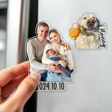 个性化父亲节礼物，定制照片磁贴，爸爸照片磁贴，全家福照片磁贴，爷爷照片磁贴，圣诞装饰，多功能，装饰性强，可重复使用，精致时尚，高品质，色彩缤纷，现代简约，可定制，送给他的理想礼物，送给她的理想礼物，送给男朋友，送给爸爸，送给家人，2026年第一个父亲节纪念品 - 多色 - 查看 9