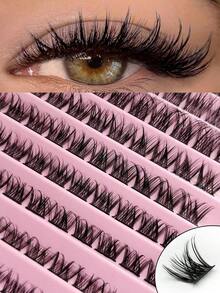 120 PCS Dramatic Eyelashes Bundles Crossed Natural Soft Faux Mink Individual Fluffy DIY Clusters Lashes Segmented Eyelash Extensions Makeuplash Clusters,Eyelash Clusters,Individual Eyelashes,Lashes,Fake Lashes - D 4 - 查看 2