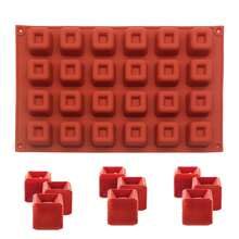 1 pezzo Stampo in silicone 3D quadrato, attrezzo da forno fai-da-te per brownies 3D, budini, mousse, dolci al cioccolato - Rosso - Visualizzare 12