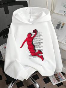 Tween Boy Cartoon Graphic Print Warm Sweatshirt - White - View 8