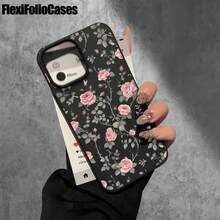 Fundas y carcasas protectoras de imitación con diseño de ramas, con orificios grandes, compatibles con las series 16 Pro, 16, 15 Pro, 14, 14 Plus/14 Pro, 13, 13 Pro, 12 Pro y 11/11 Pro. Regalos para cumpleaños y celebraciones. - Negro - Ver 7