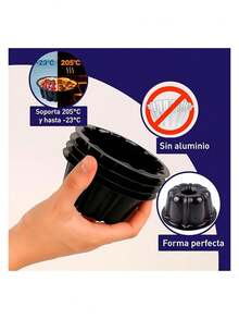 Set mini moldes repostería silicona antiadherente horno galletas cupcakes muffins juego hornear cocina fácil limpieza resistente - Negro - Ver 3