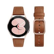 Huastonband 黑白棕軟舒適超薄手錶錶帶，配玫瑰金方形扣，適用於 Galaxy Watch 7 6 5 Pro 4 Active 2 40mm 45mm 46mm 42mm、GT2 Pro GT3 GT4，男女通用替換智慧手錶配件腕帶，20mm 22mm 簡易快拆安裝 - 棕色 - 查看 3