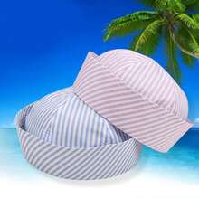 Sombrero de marinero para Cosplay a rayas, versátil, transpirable, cómodo, para puesta en escena, para hombres y mujeres - Lavanda - Ver 4