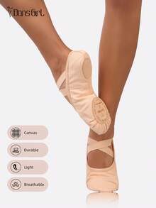 DonsGirl 1双女士专业芭蕾舞鞋 - 透气轻便帆布鞋，适合现代舞/古典舞和瑜伽 - 淺粉色 - 查看 5