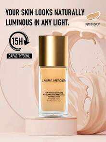Laura Mercier 无瑕光采粉底液 #2N1 腰果色 30ml/1 盎司 - | 15 小时持久保湿配方，打造透亮肤色 | 中度至高度遮瑕，自然光泽妆效 | 透气配方，提升肌肤光泽，遮盖瑕疵 | 蕴含维生素 C，提亮肤色，改善肤质 | 不致粉刺，适合所有肤质 - 2N1 Cashew - 查看 6