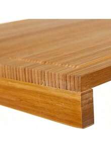 BLOOM STORE - Tabla de cortar de madera, tabla de cocina de bambú, para carne, jamón, pan, queso, con ranura y borde para jugo, natural  (43X33X4CM) - Marrón - Ver 2