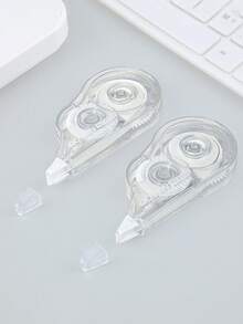 1/2pcs Transparent Minimalist Correction Tape, Large Capacity, Quiet & Smooth For School & Office Supplies, Student Use - Clear - View 11