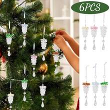 Christmas New Arrival Decoration Acrylic Pinecone Hanging Ornament Faux Pinecone Hanging Ornament Transparent Crystal Small Tree Hanging Dec