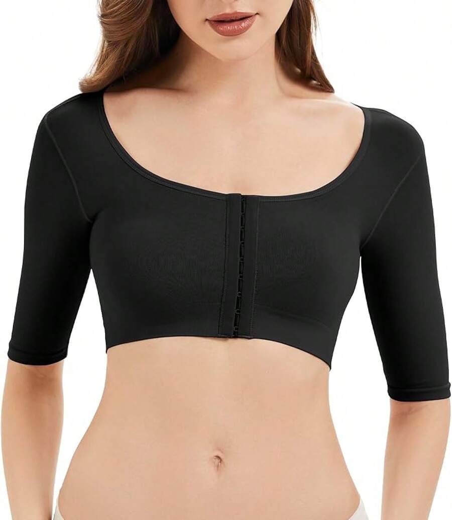 Arm Shaper Compression Sleeves For Post Surgery Support - Black-middle Sleeves - View 1