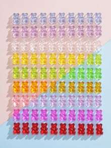 10/50/80/100/200pcs/Set Random Multi-Color Acrylic Small Bear DIY Necklace & Bracelet Accessories - Multicolor - View 2