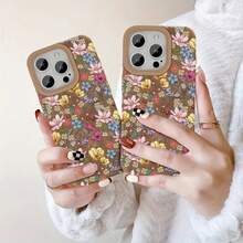 Funda para móvil con diseño retro de piel sintética de oveja. Compatible con phone 16 Pro Max, 15 y 14 Plus. Diseño moderno y artístico. Color marrón. Protector de alta calidad. Suave y acolchado. Para hombres y mujeres. - Colores mixtos 1 - Ver 6