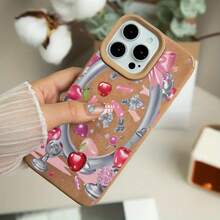 Funda para móvil con diseño de lazo decorativo. Compatible con phone 11 Pro, 13, 15 Plus, 16, 14, XS y 12. Color marrón. Suave y sencillo. - Colores mixtos 1 - Ver 3