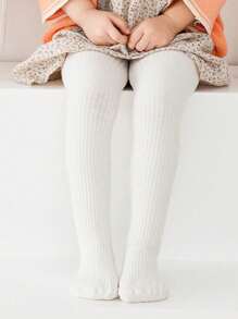 3/1 Pack Girls Toddler Ribbed Thermal Lined Tights, Classic Black/White/Gray, Soft & Comfortable, Fashionable & Versatile Leggings, Suitable For Toddler Autumn/Winter Daily Wear & Holidays