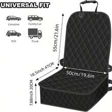 2 Pack/Set Front & Rear Car Seat Covers - Universal Fit For Cars, Trucks, SUVs | Waterproof, Stain-Resistant & Easy-To-Clean Protectors | Durable Fabric, Secure Fit | Perfect For Messy Kids, Drooling Dogs, Spills & Daily Use - Black - View 2
