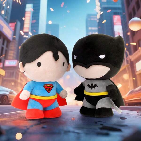 20cm Muñecos de peluche clásicos de superhéroes, juguetes de peluche suaves - Batman, Superman, Liga de la Justicia, excelentes regalos de Navidad y Halloween para niños