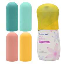 Multifunctional Travel Silicone Covers - Vibrant Colors (Pink, Yellow, Green, Blue) - Durable And Leak-Proof, Suitable For Skincare, Cosmetics, Toiletries - Ideal For Travel And Everyday Use, Travel Toiletry Storage, Fun Design, Secure Cap Feature - Multicolor - View 11