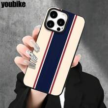 Funda protectora para phone (1 unidad) con orificios grandes, diseño a rayas azules y blancas. Compatible con phone 16 Pro, 16, 15 Pro, 14, 14 Plus, 14 Pro, 13, 13 Pro, 12 Pro y 11/11 Pro. Ideal para cumpleaños y celebraciones. - Blanco - Ver 7