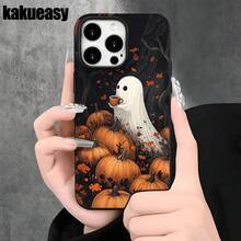 Funda protectora para teléfono con orificios grandes y diseño de calabaza fantasma, compatible con las series 16 Pro, 16, 15 Pro, 14, 14 Plus, 14 Pro, 13, 13 Pro, 12 Pro y 11/11 Pro. Regalos para cumpleaños y celebraciones. - Blanco - Ver 8