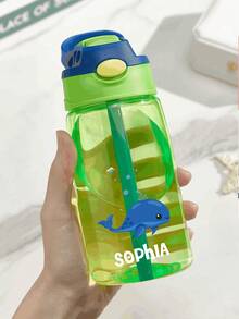 16oz/480ml Personalized Water Bottle For Kids, With Straw And Cap, Birthday/Back To School Supplies, Reusable, Suitable For Children, Boys, Girls And Teens, Great Gift Idea. 12oz/350ml Stainless Steel Water Bottle For Kids, With Silicone Straw, Unicorn, Butterfly, Space, Construction Vehicle Themes, Pink, Green, Blue, Purple, 5 Color Options, Children, Urban Chic, Modern, Colorful, Cute - Style 2 - View 8