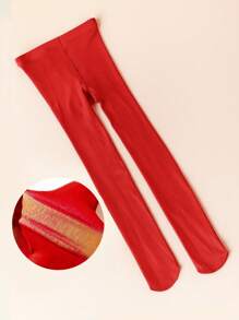 1 par de meias-calças transparentes infantis, leggings respiráveis de alta elasticidade e cor de pele preta para meninas, adequadas para todas as estações