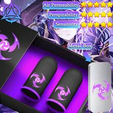 Ultra-Thin Breathable 24-Hour Durable Finger Sleeve For Mobile Gaming: Sweat-Proof, Non-Slip, High Sensitivity Touchscreen Finger Gloves, Suitable For Gamers - Purple - View 1