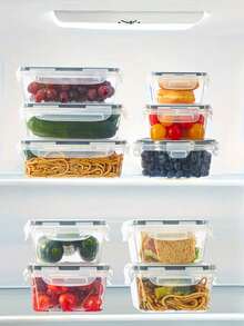 48pcs Food Storage Containers With LIDS, Plastic Food Containers For Kitchen Storage And Organization, Leak-Proof Sealed Containers, Kitchen Food Containers, Including Labels And Pens - Black and White - View 2