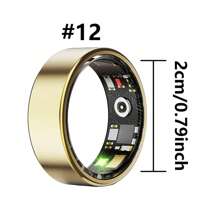 男女通用智能戒指健身追踪器 - 防水健康戒指，具备睡眠追踪、心率和血氧监测、家庭健康护理、步数和卡路里计数、手势滑动视频播放、内置动作手势功能、佩戴舒适（15/20mAh 可充电电池）