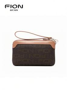 FION Leather Wristlet Clutch Bag Cell Phone Wallet Purse Wristlet Wallet Purses And Handbags For Women - 棕色 - 查看 1